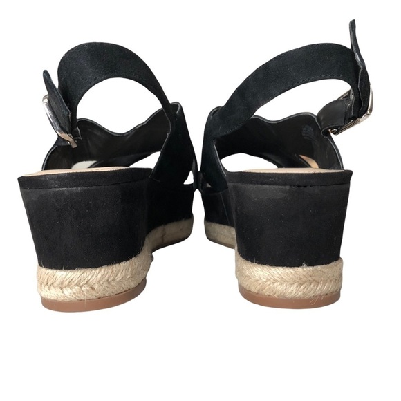 Marc Fisher Black Suede Platform Espadrille Slingback Sandals Size 10 - Picture 8 of 14